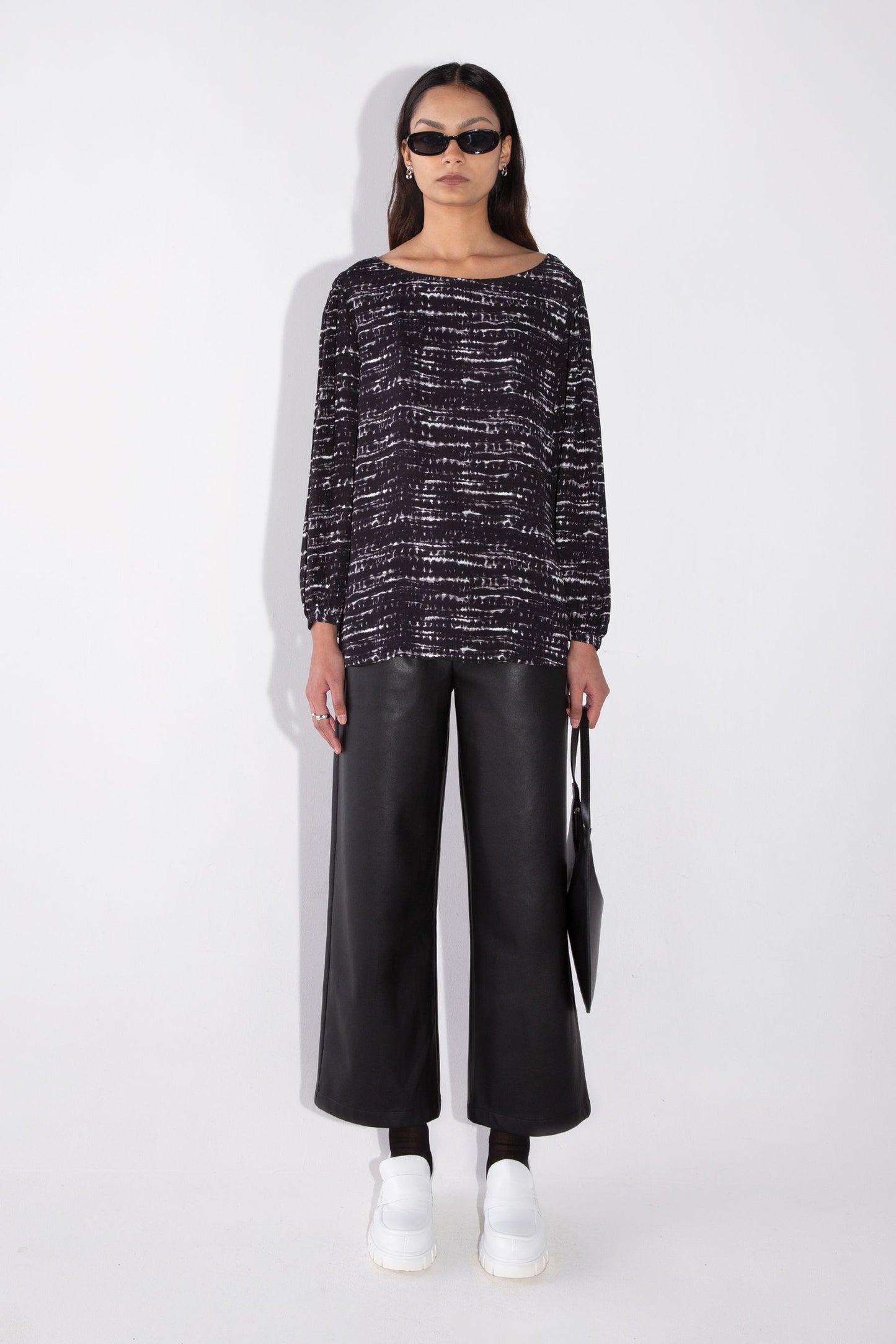 DRAPED SLEEVE BLOUSE