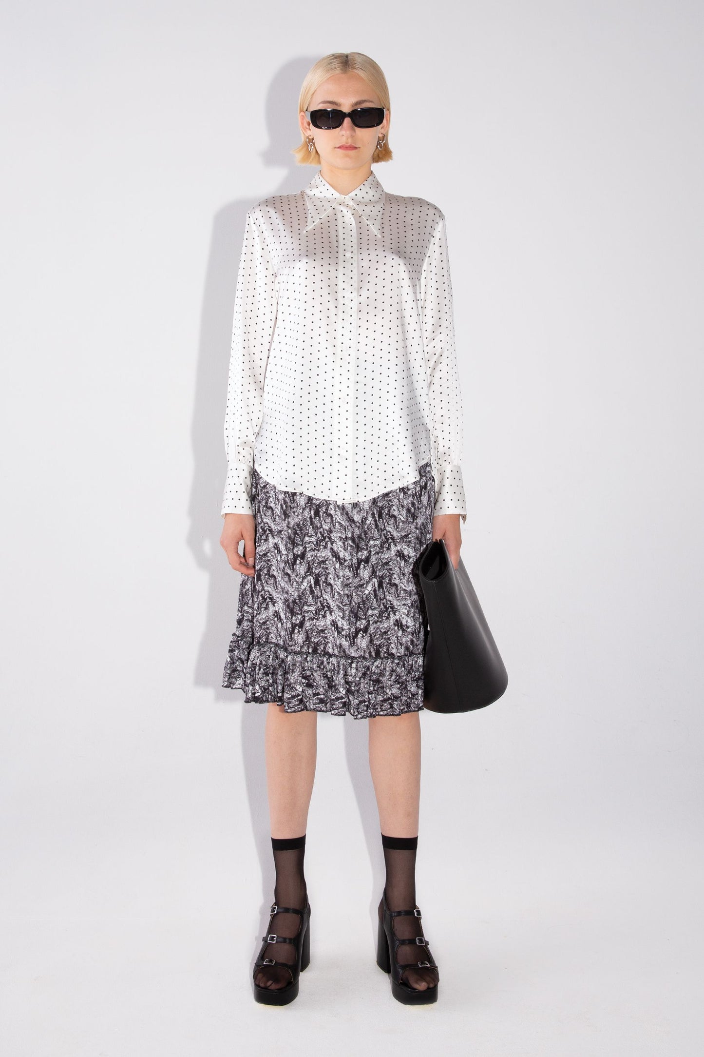 SLIM TIE-NECK SHIRT