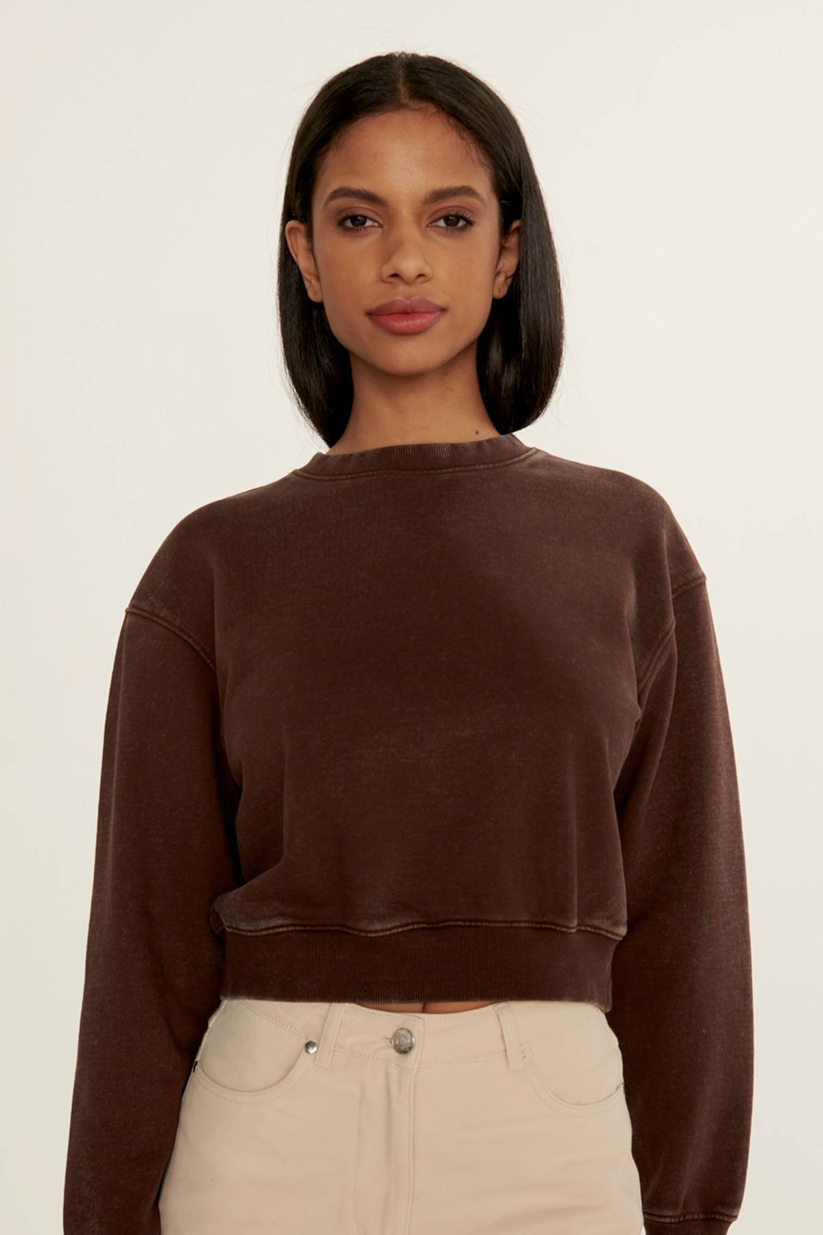 Crop Crew Neck Sweater