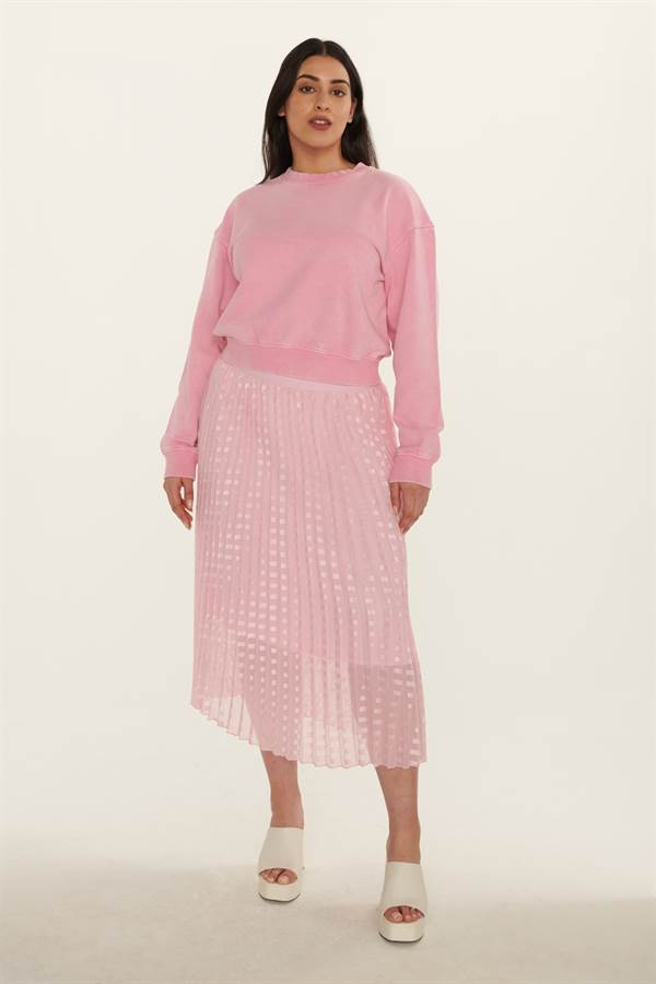 CROP CREW NECK SWEATER