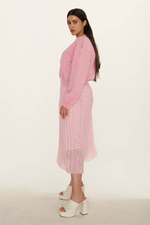 CROP CREW NECK SWEATER
