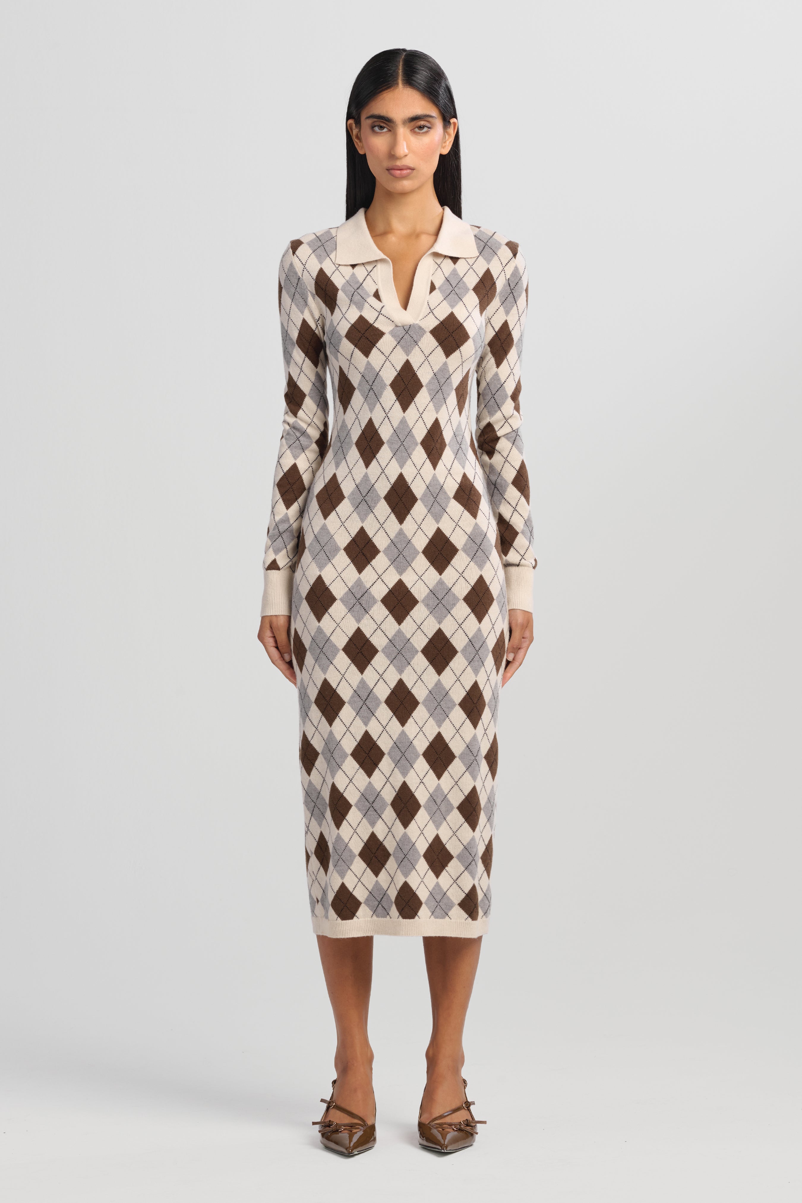 ハイアンドHIAND Ruffled-Hem Polo Dress ほしのあき ハイアンドHIAND