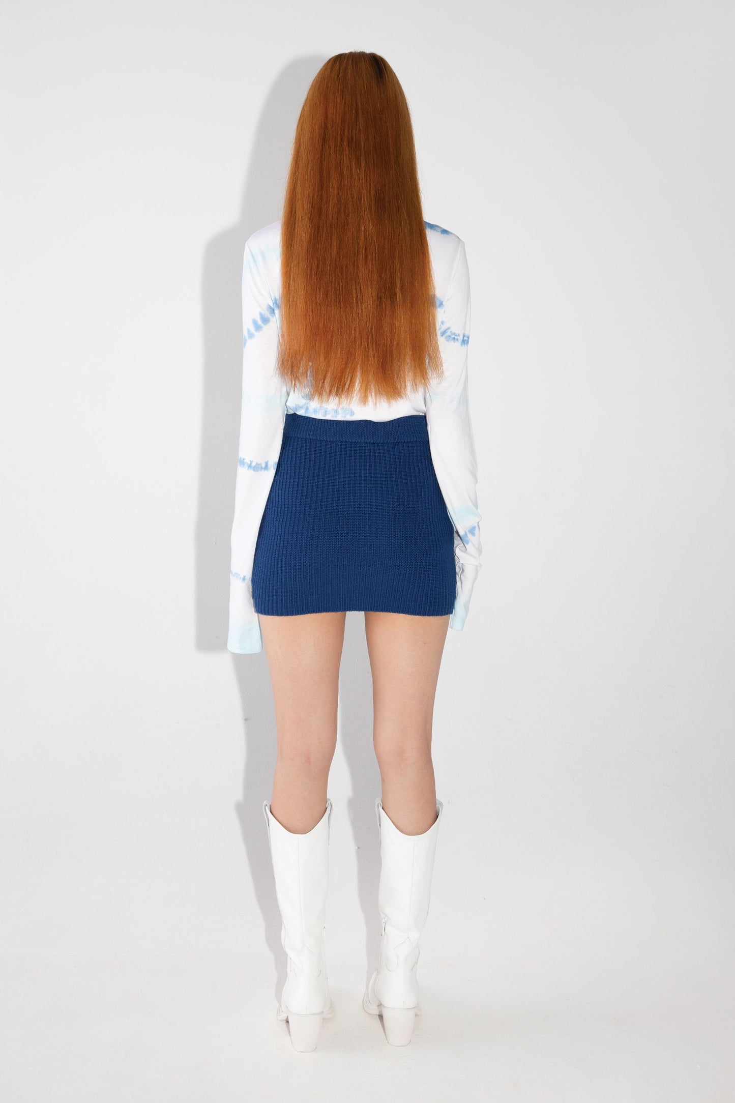 High Waist Knit Mini Skirt