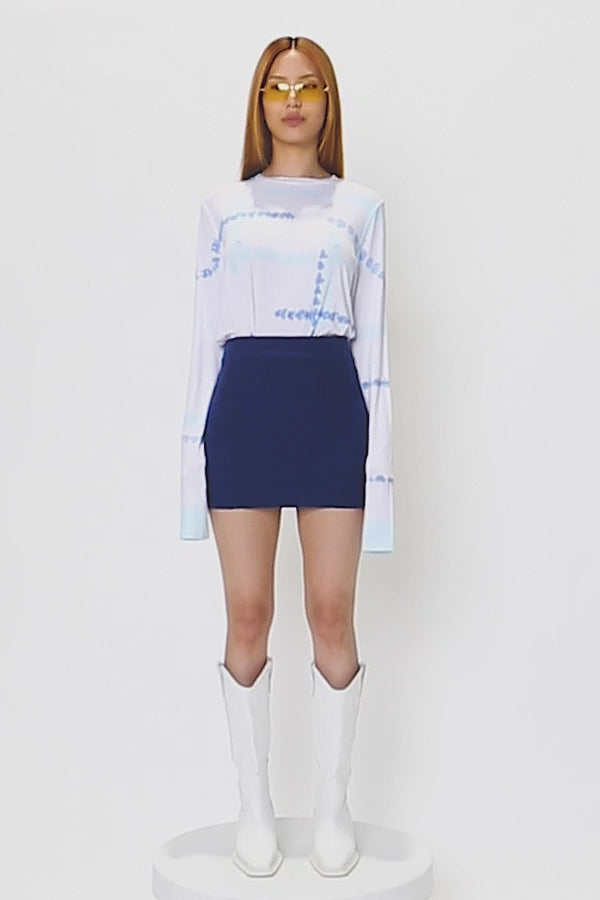 High Waist Knit Mini Skirt